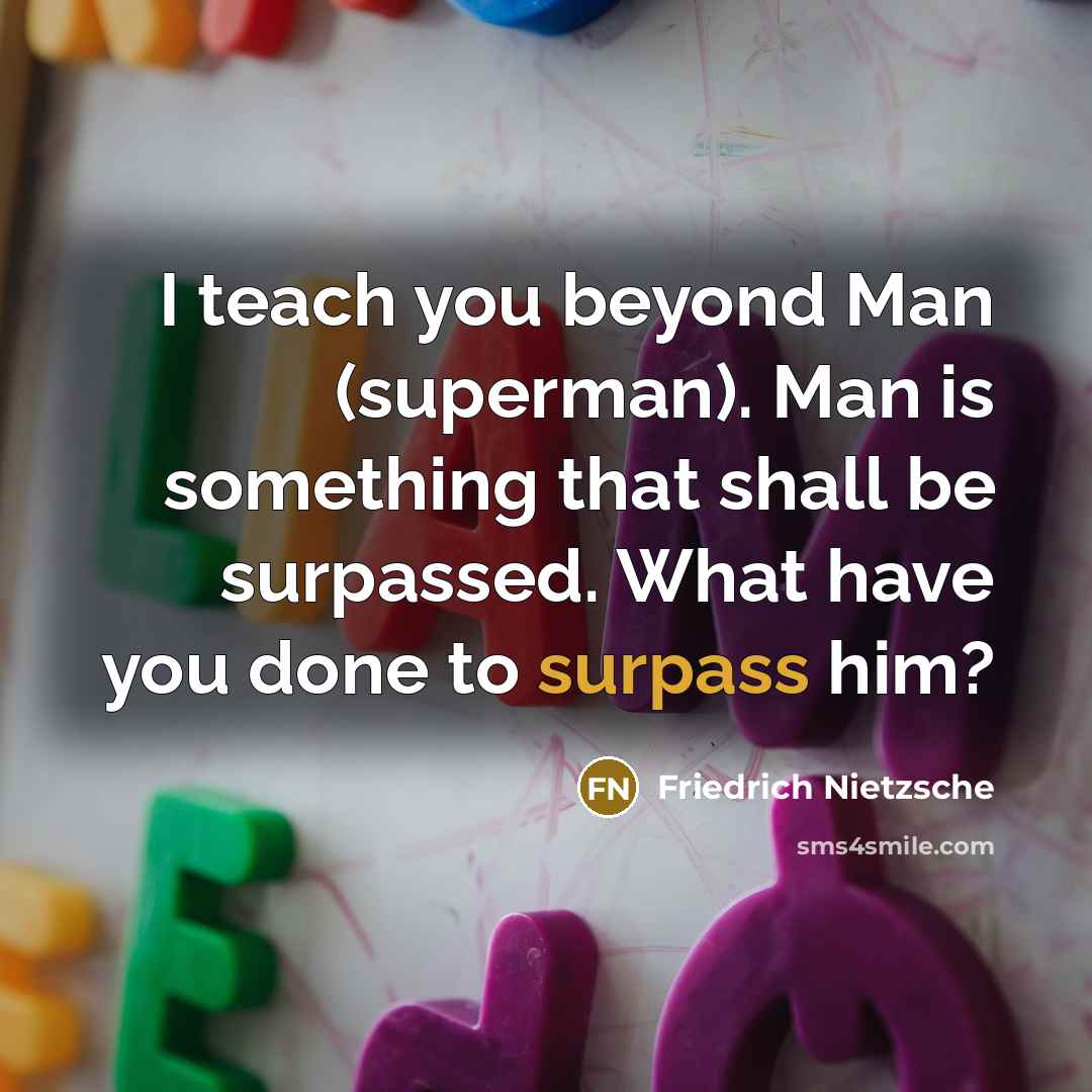 “I teach you beyond Man (superman). Man is something that…” quote by Friedrich Nietzsche