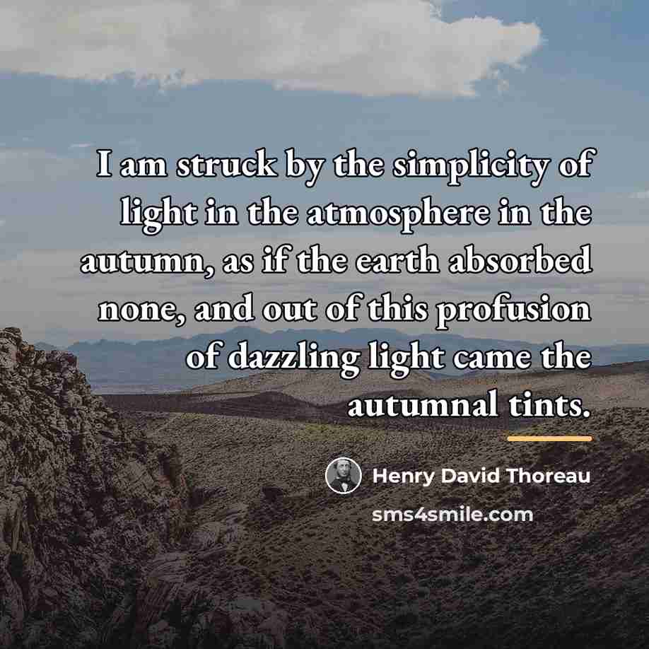 “I am struck by the simplicity of light in the…” quote by Henry David Thoreau