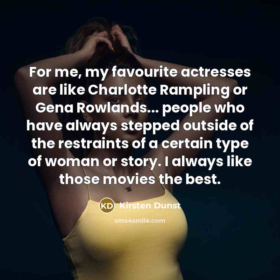 “For me, my favourite actresses are like Charlotte Rampling or…” quote by Kirsten Dunst