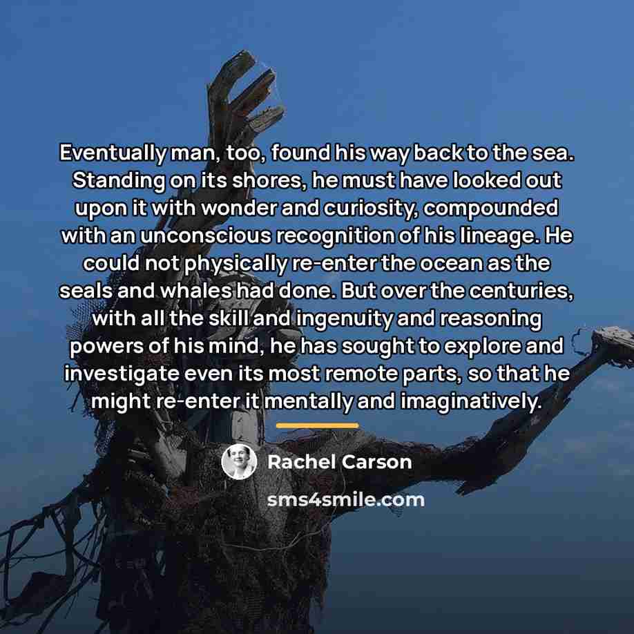 “Eventually man, too, found his way back to the sea.…” quote by Rachel Carson