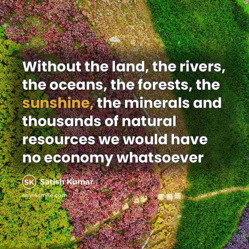 “Without the land, the rivers, the oceans, the forests, the…” quote by Satish Kumar