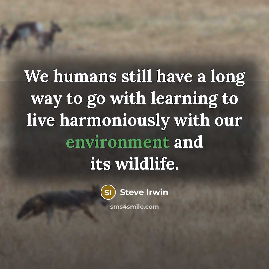 “We humans still have a long way to go with…” quote by Steve Irwin