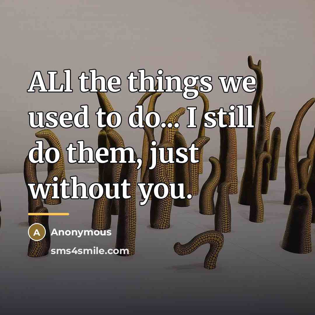 “ALl the things we used to do... I still do…” quote by Anonymous