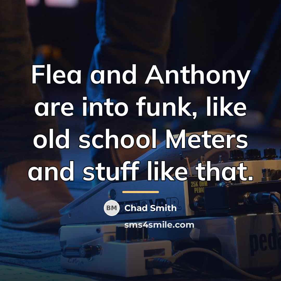 “Flea and Anthony are into funk, like old school Meters…” quote by Chad Smith