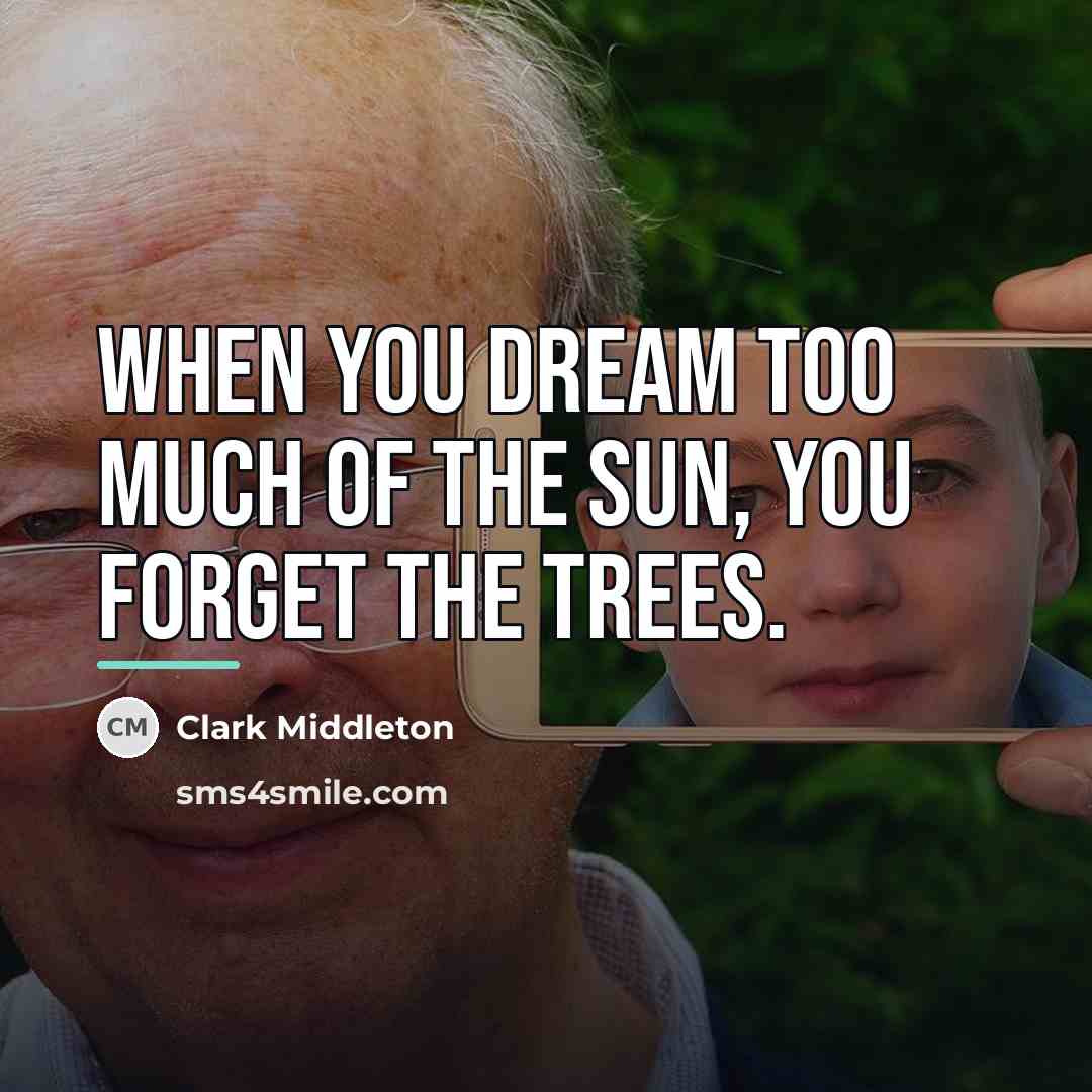 “When you dream too much of the sun, you forget…” quote by Clark Middleton