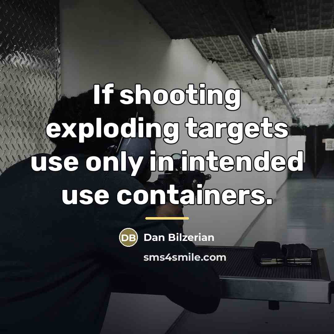 “If shooting exploding targets use only in intended use containers.…” quote by Dan Bilzerian