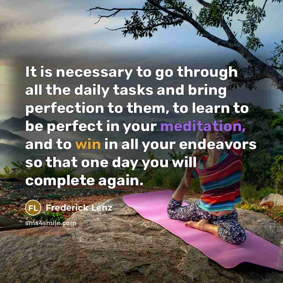 “It is necessary to go through all the daily tasks…” quote by Frederick Lenz