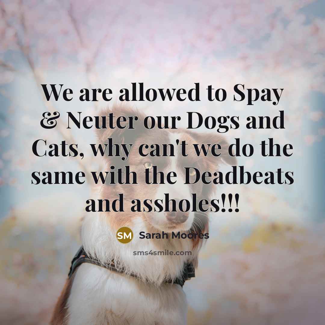 “We are allowed to Spay & Neuter our Dogs and…” quote by Sarah Moores