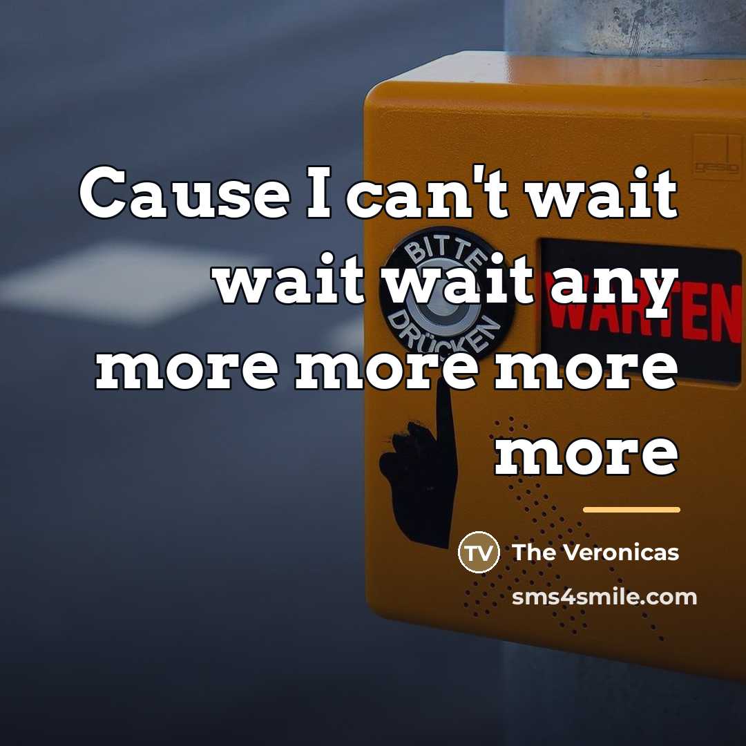 “Cause I can't wait wait wait any more more more…” quote by The Veronicas