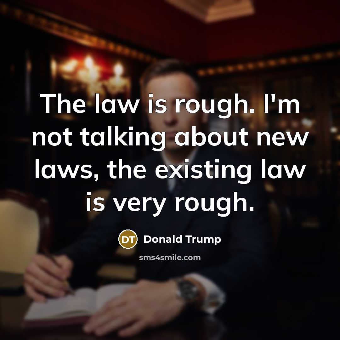 “The law is rough. I'm not talking about new laws,…” quote by Donald Trump