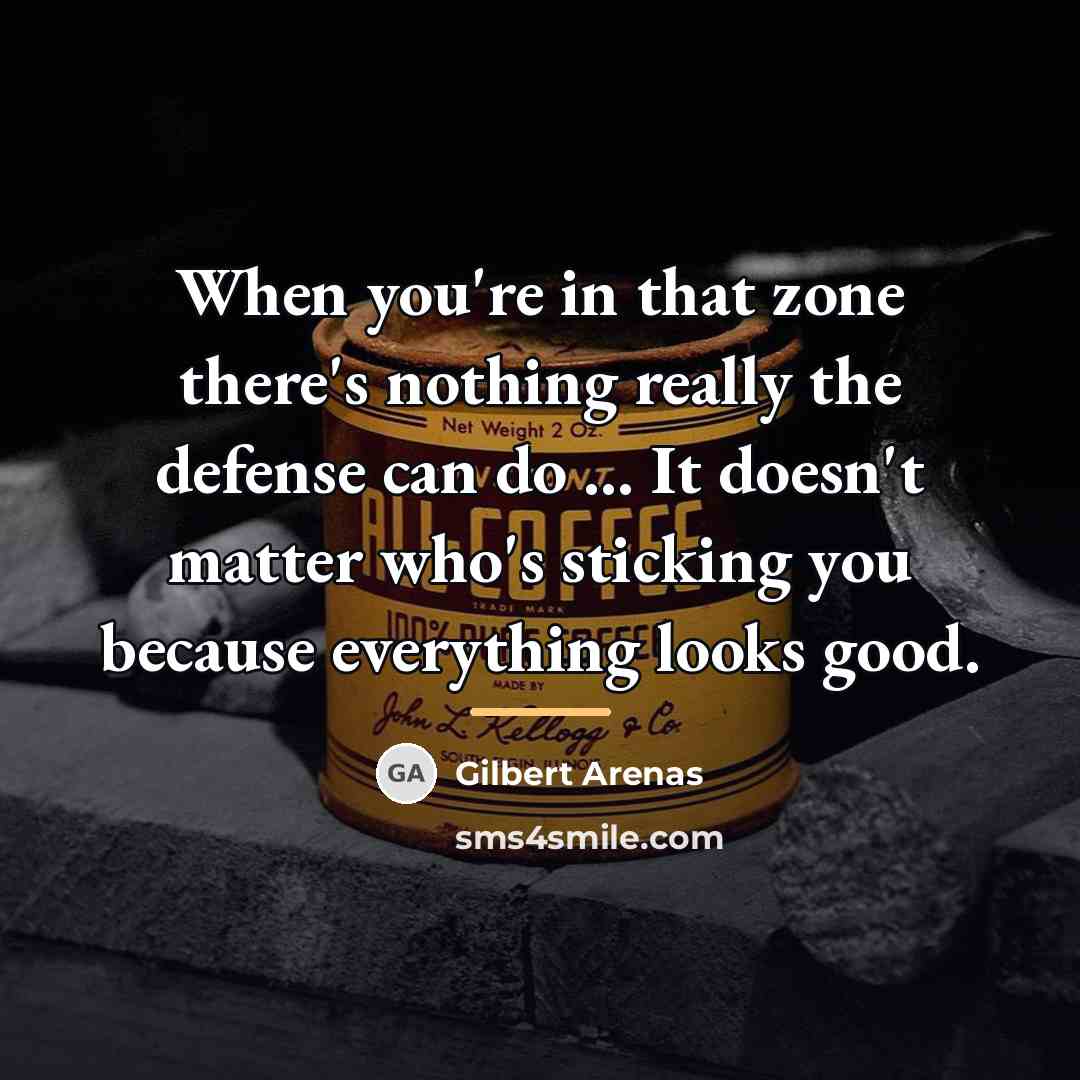 “When you're in that zone there's nothing really the defense…” quote by Gilbert Arenas