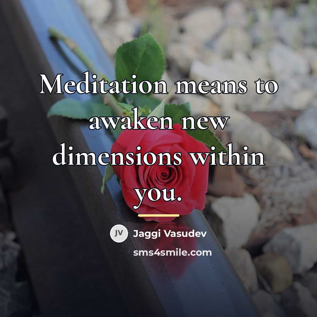 “Meditation means to awaken new dimensions within you.…” quote by Jaggi Vasudev