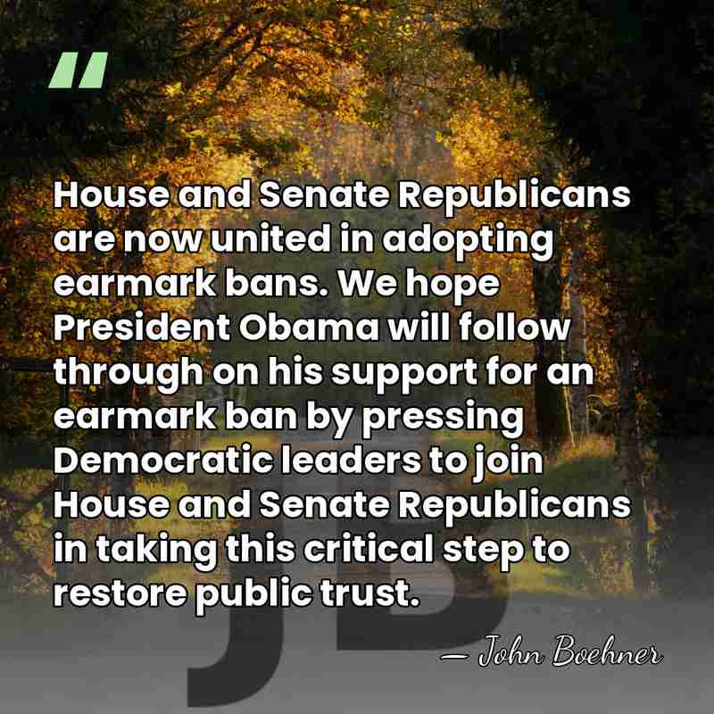 House and Senate Republicans are now united in adopting earmark bans. We&hellip; - John Boehner