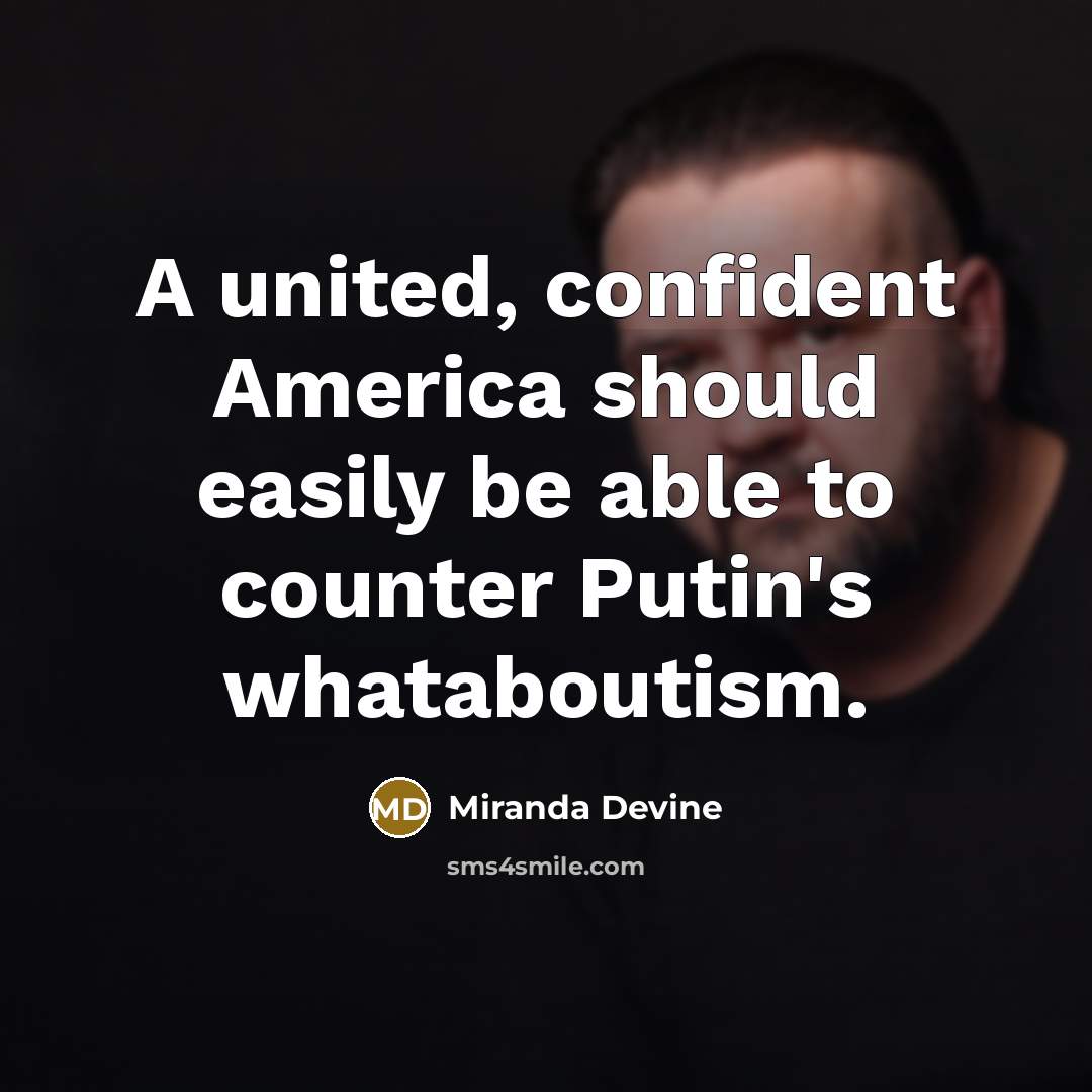 “A united, confident America should easily be able to counter…” quote by Miranda Devine