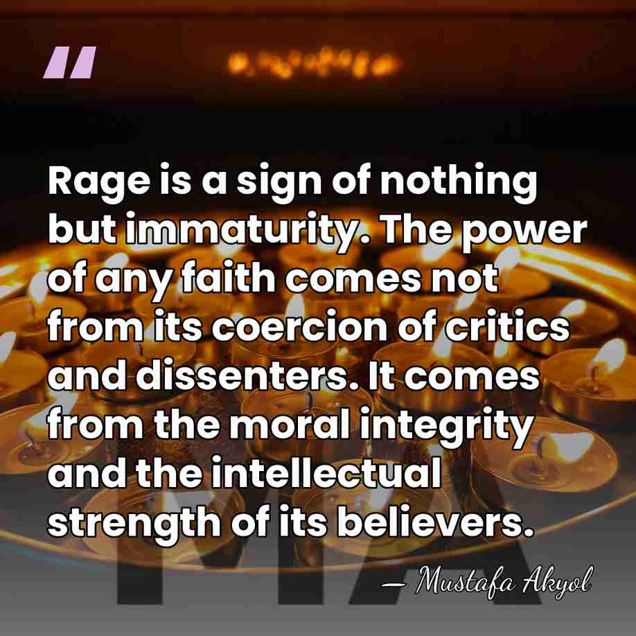 Rage is a sign of nothing but immaturity. The power of any&hellip; - Mustafa Akyol