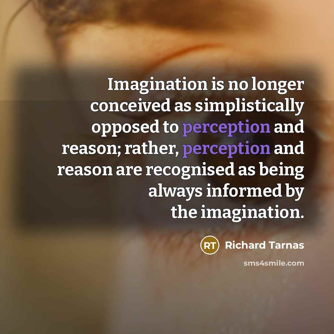 “Imagination is no longer conceived as simplistically opposed to perception…” quote by Richard Tarnas