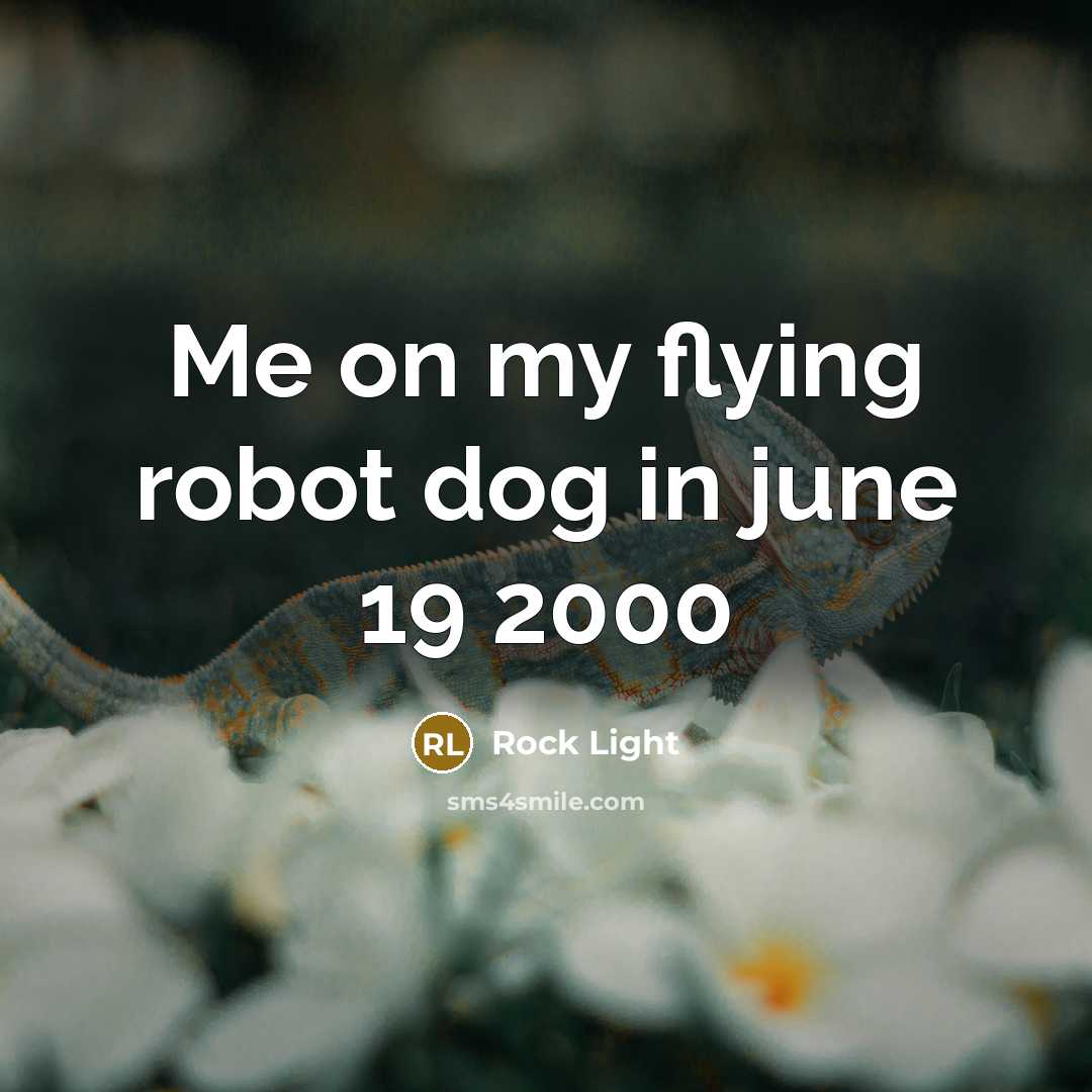 “Me on my flying robot dog in june 19 2000” quote by Rock Light