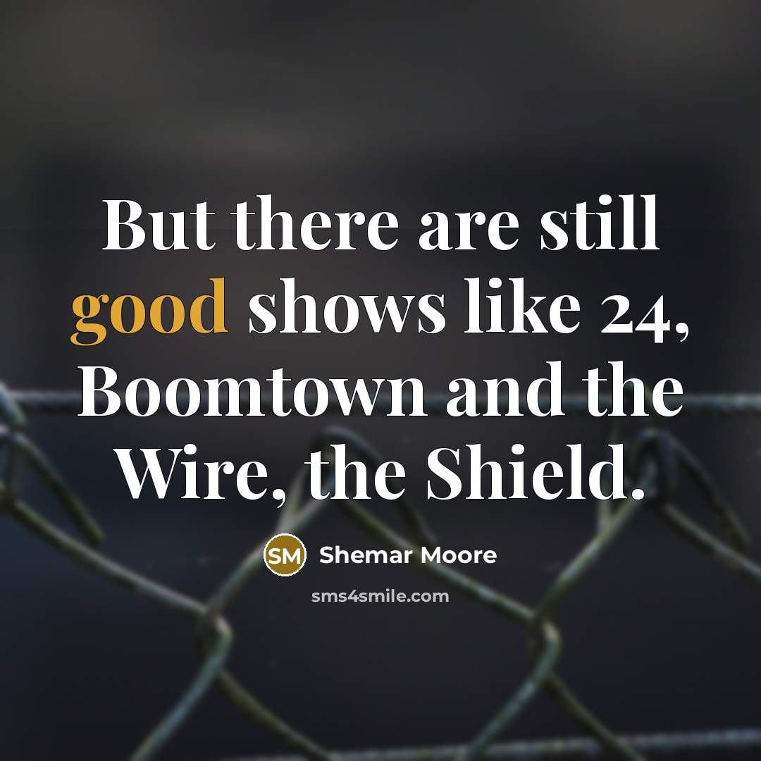 “But there are still good shows like 24, Boomtown and…” quote by Shemar Moore