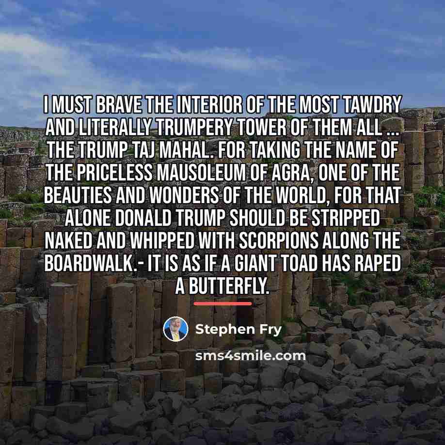 “I must brave the interior of the most tawdry and…” quote by Stephen Fry