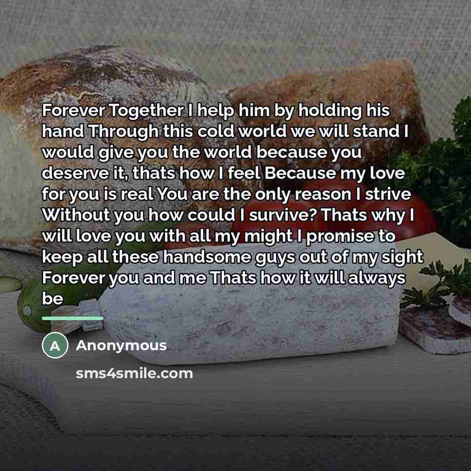 “Forever Together I help him by holding his hand Through…” quote by Anonymous