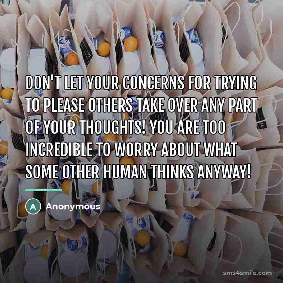 “Don't let your concerns for trying to please others take…” quote by Anonymous