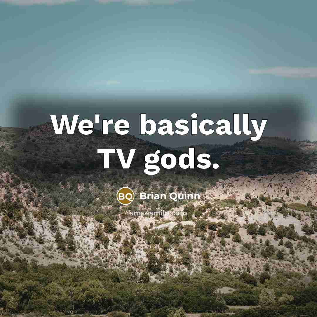 “We're basically TV gods.…” quote by Brian Quinn