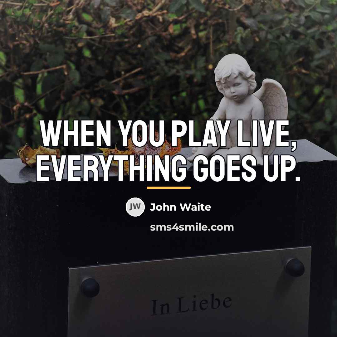 “When you play live, everything goes up.…” quote by John Waite