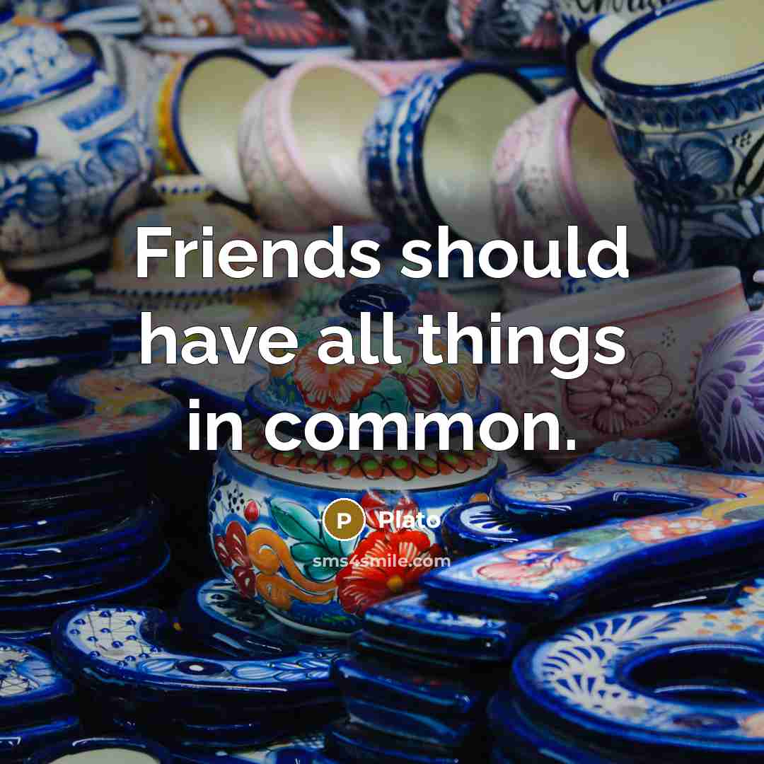“Friends should have all things in common.…” quote by Plato