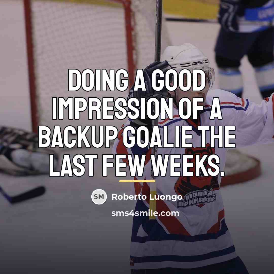 “Doing a good impression of a backup goalie the last…” quote by Roberto Luongo