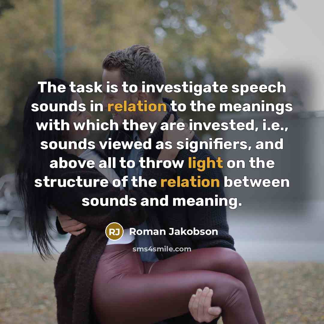 “The task is to investigate speech sounds in relation to…” quote by Roman Jakobson