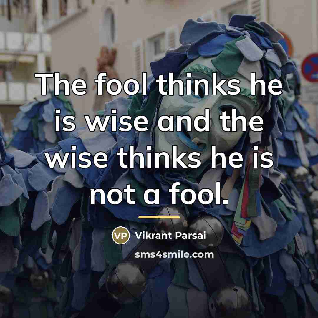 “The fool thinks he is wise and the wise thinks…” quote by Vikrant Parsai