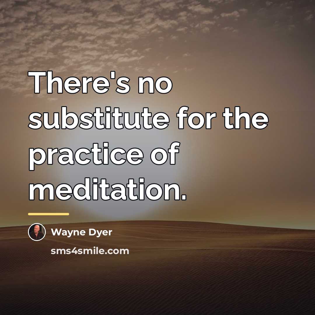 “There's no substitute for the practice of meditation.…” quote by Wayne Dyer