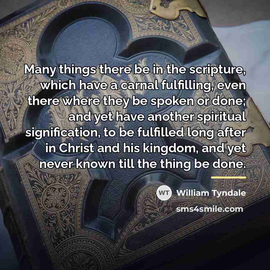 “Many things there be in the scripture, which have a…” quote by William Tyndale