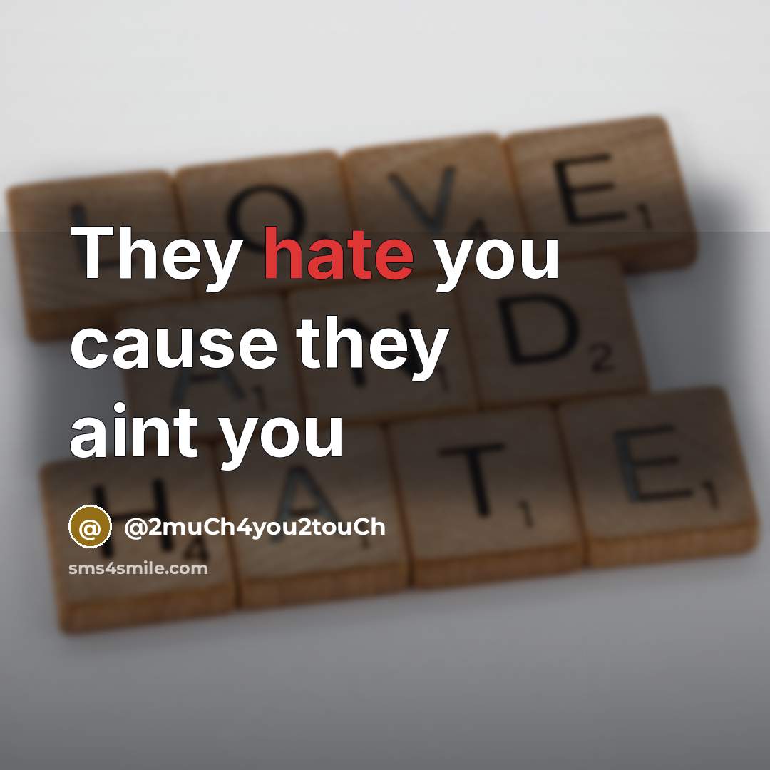 “They hate you cause they aint you” quote by @2much4you2touch