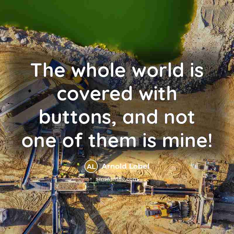 “The whole world is covered with buttons, and not one…” quote by Arnold Lobel