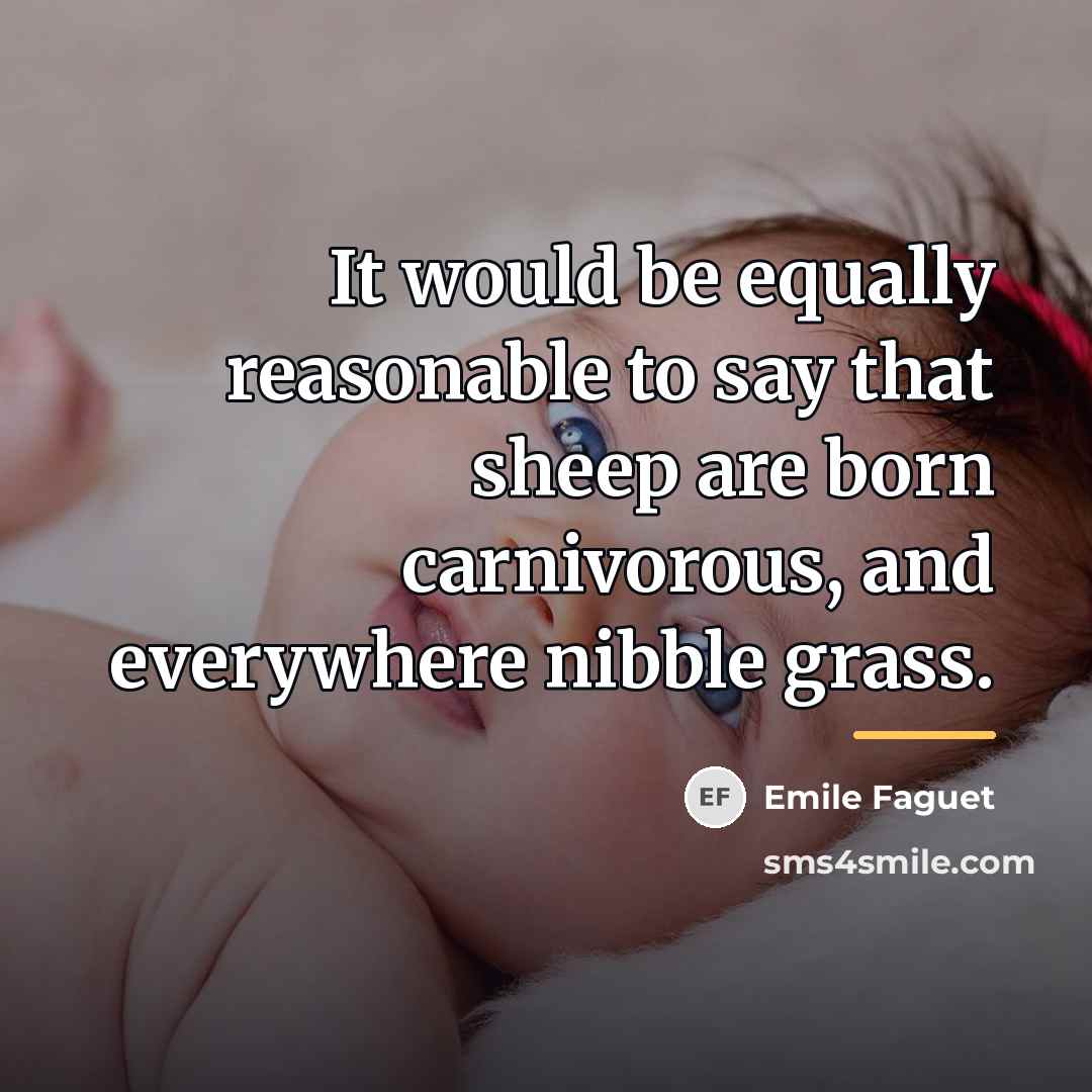 “It would be equally reasonable to say that sheep are…” quote by Emile Faguet