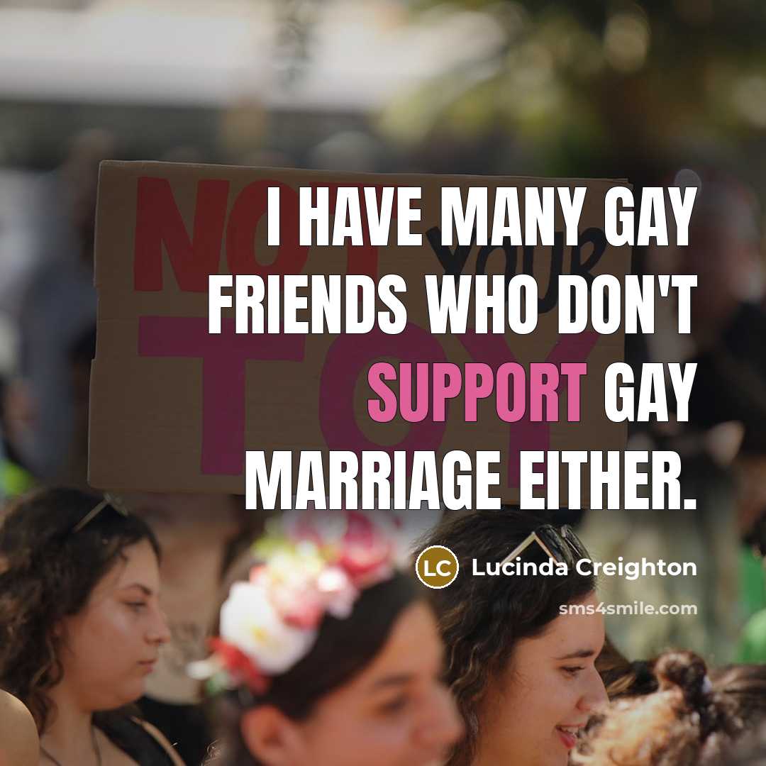 “I have many gay friends who don't support gay marriage…” quote by Lucinda Creighton