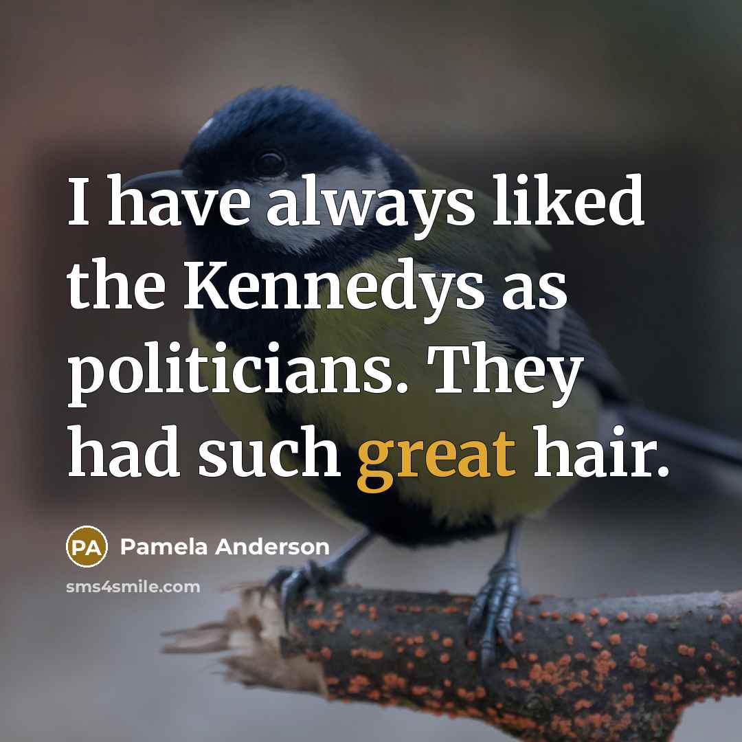 “I have always liked the Kennedys as politicians. They had…” quote by Pamela Anderson
