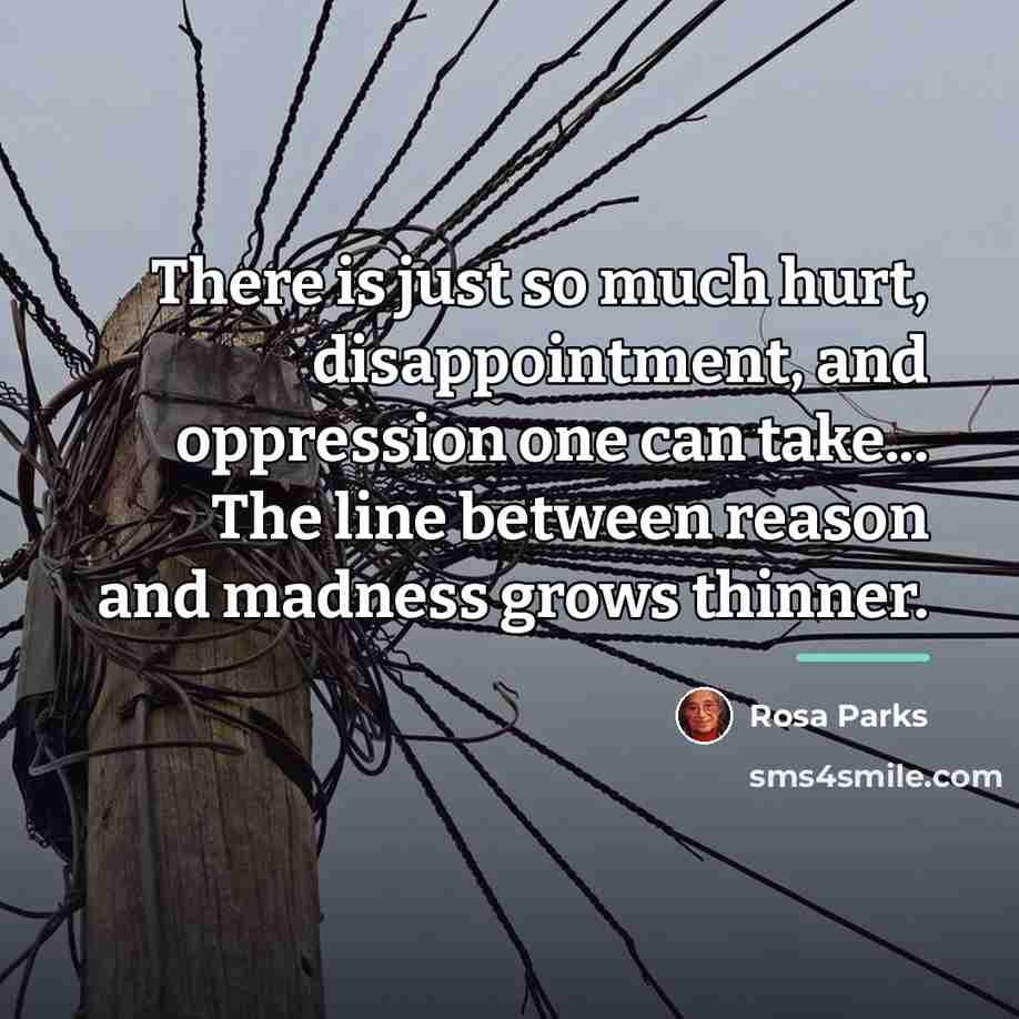 “There is just so much hurt, disappointment, and oppression one…” quote by Rosa Parks