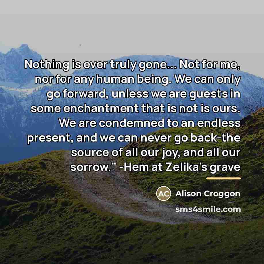 “Nothing is ever truly gone... Not for me, nor for…” quote by Alison Croggon