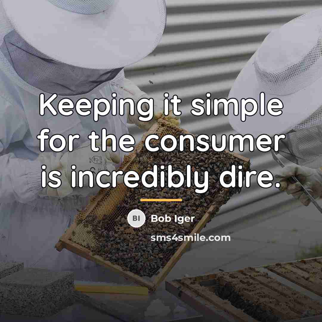 “Keeping it simple for the consumer is incredibly dire.…” quote by Bob Iger