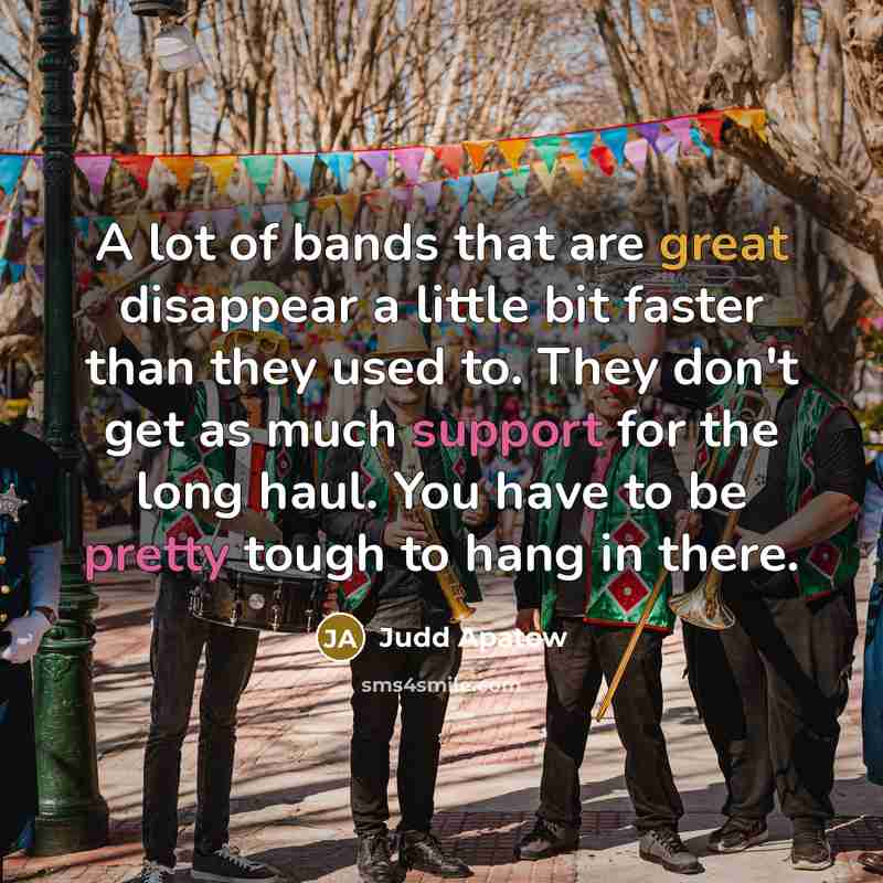 “A lot of bands that are great disappear a little…” quote by Judd Apatow