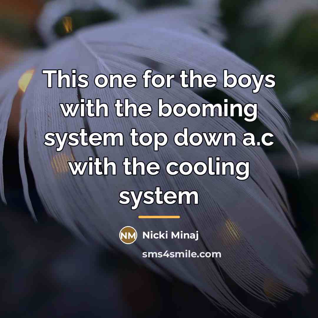 “This one for the boys with the booming system top…” quote by Nicki Minaj