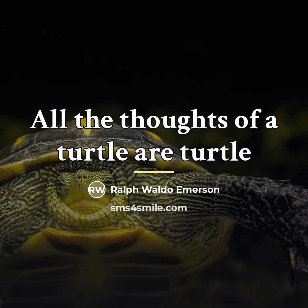“All the thoughts of a turtle are turtle…” quote by Ralph Waldo Emerson