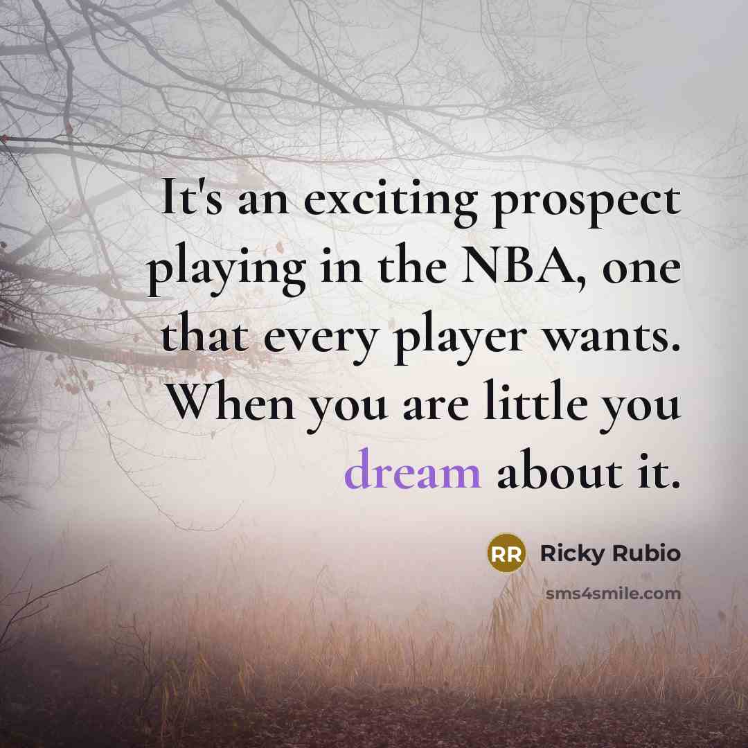 “It's an exciting prospect playing in the NBA, one that…” quote by Ricky Rubio