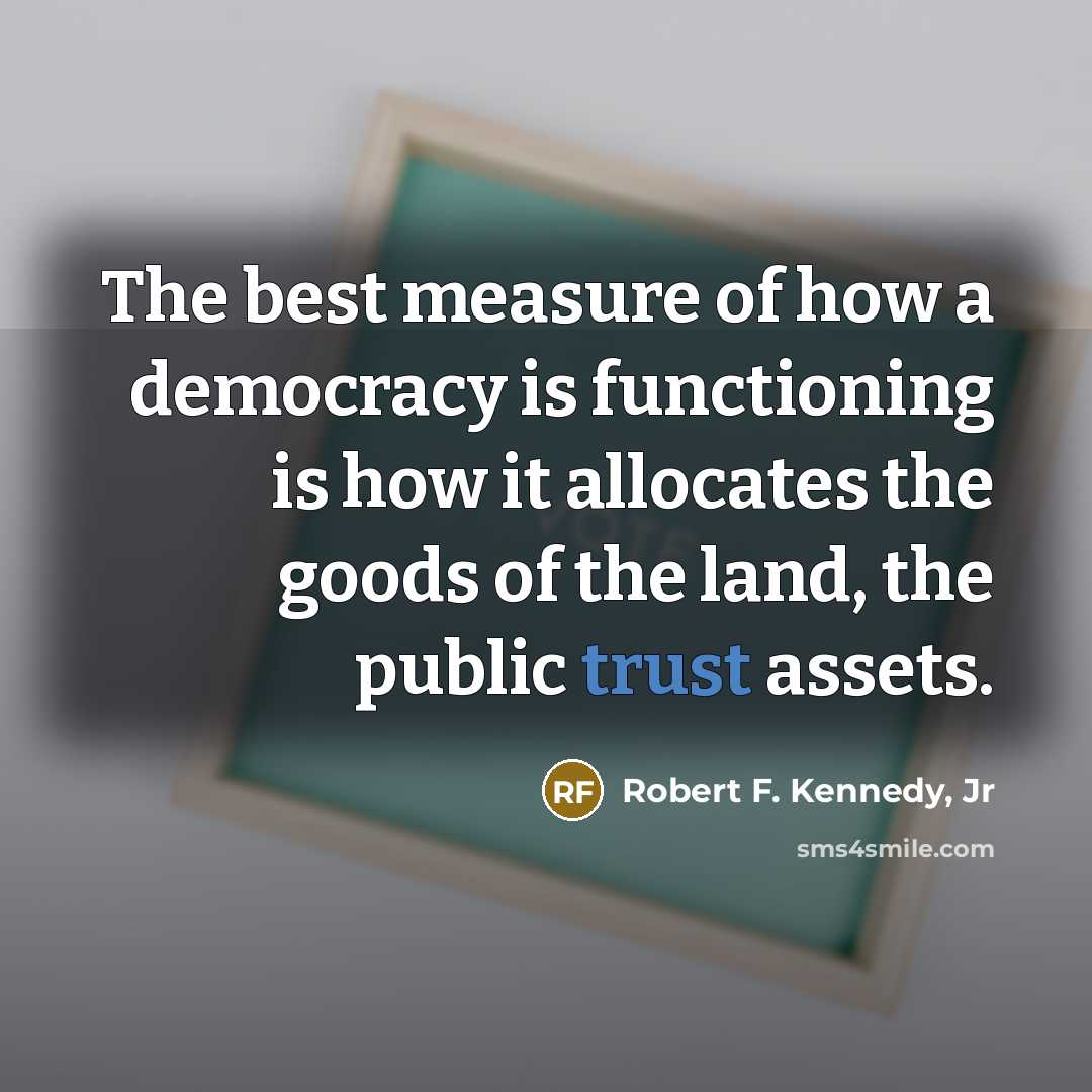 “The best measure of how a democracy is functioning is…” quote by Robert F. Kennedy, Jr