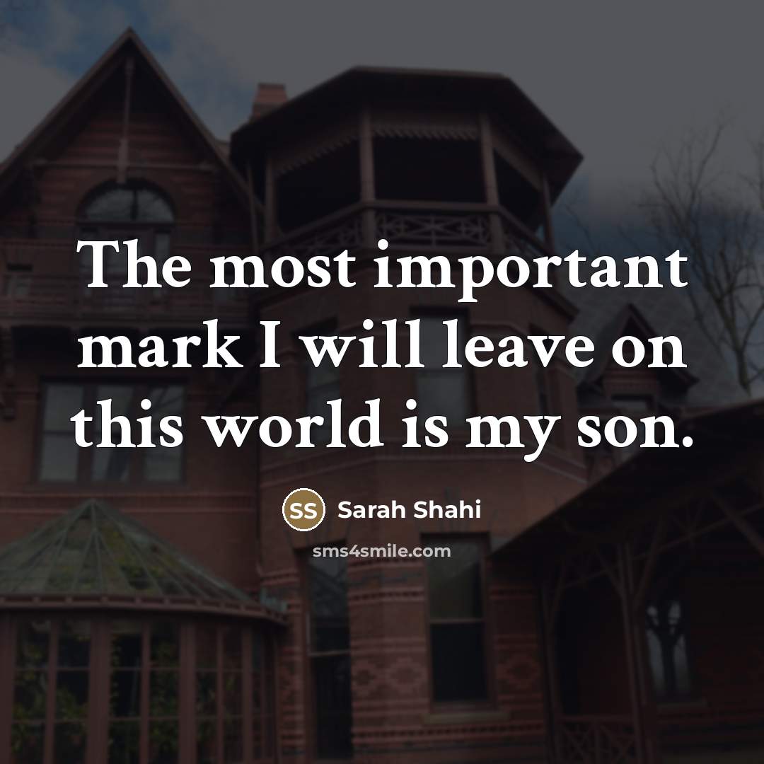 “The most important mark I will leave on this world…” quote by Sarah Shahi