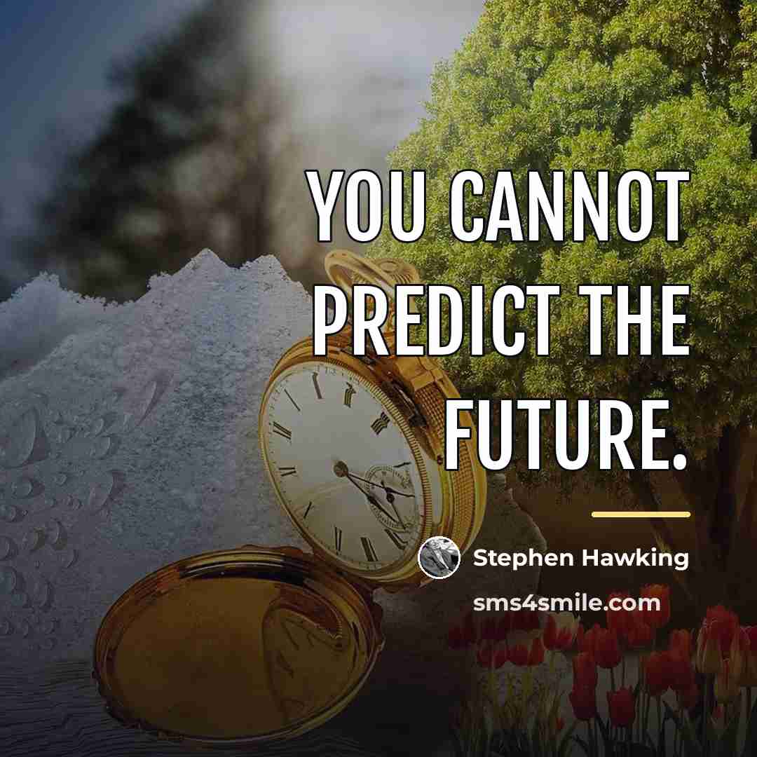 “You cannot predict the future.…” quote by Stephen Hawking
