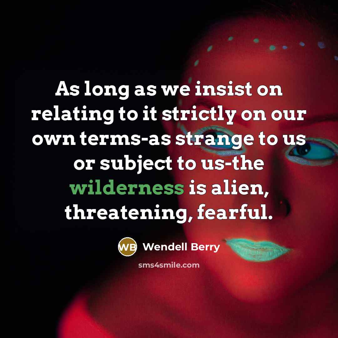 “As long as we insist on relating to it strictly…” quote by Wendell Berry