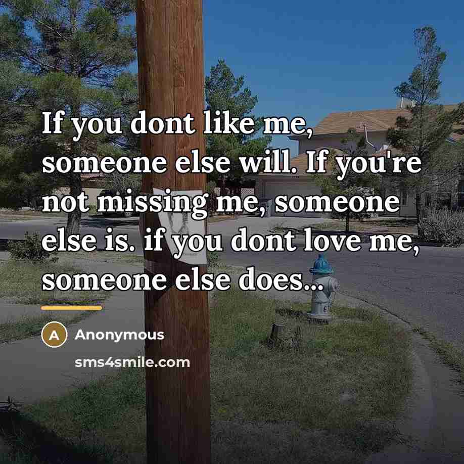 “If you dont like me, someone else will. If you're…” quote by Anonymous